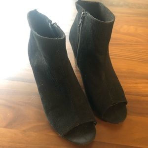 Black Open Toe Ankle Boot